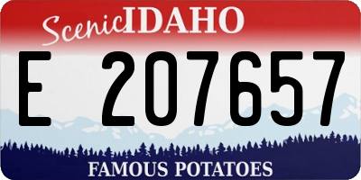 ID license plate E207657
