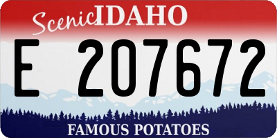 ID license plate E207672