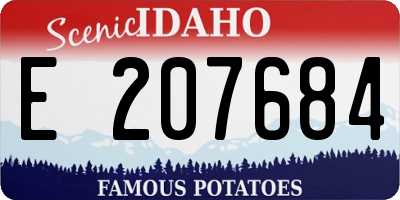 ID license plate E207684
