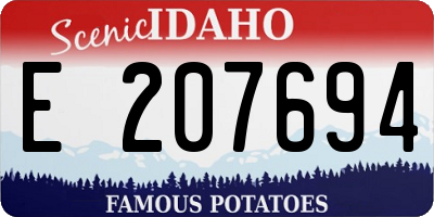 ID license plate E207694