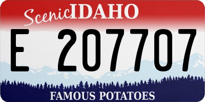 ID license plate E207707