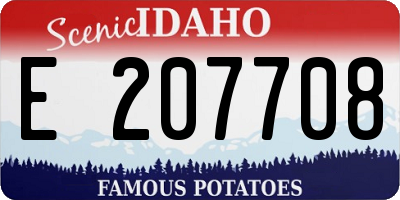 ID license plate E207708