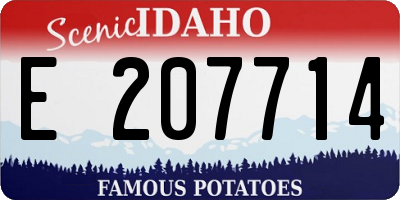 ID license plate E207714