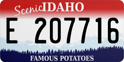 ID license plate E207716