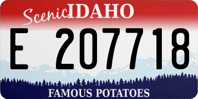 ID license plate E207718