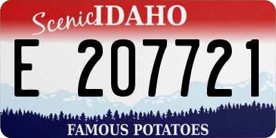 ID license plate E207721