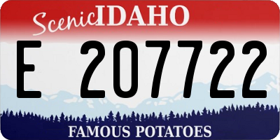ID license plate E207722