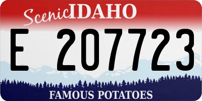 ID license plate E207723