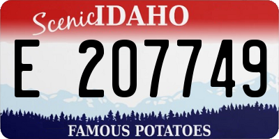 ID license plate E207749