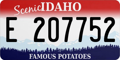 ID license plate E207752