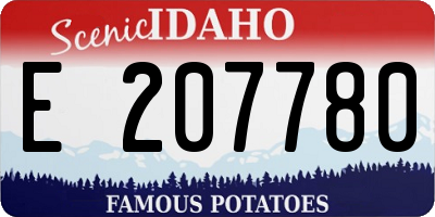 ID license plate E207780