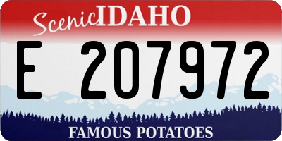 ID license plate E207972