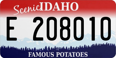 ID license plate E208010