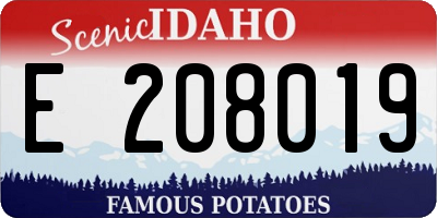 ID license plate E208019