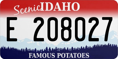 ID license plate E208027