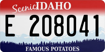 ID license plate E208041