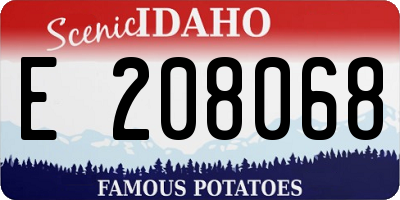 ID license plate E208068