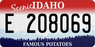 ID license plate E208069