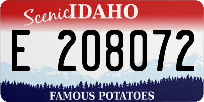 ID license plate E208072