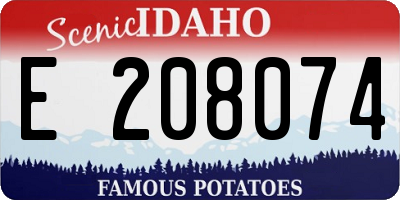 ID license plate E208074