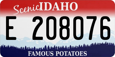 ID license plate E208076