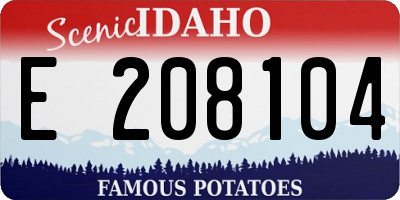 ID license plate E208104