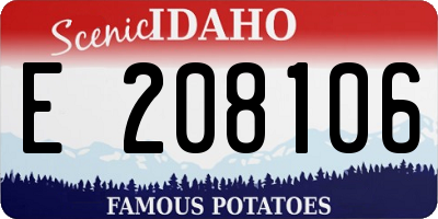 ID license plate E208106