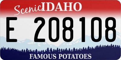 ID license plate E208108