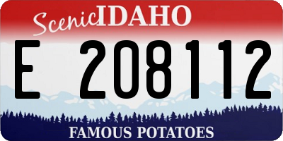 ID license plate E208112
