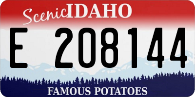 ID license plate E208144