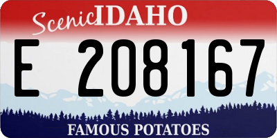 ID license plate E208167