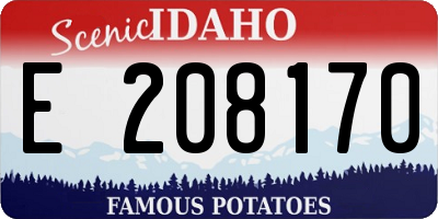 ID license plate E208170