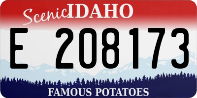 ID license plate E208173