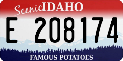 ID license plate E208174