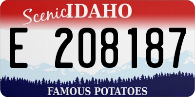 ID license plate E208187