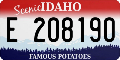 ID license plate E208190