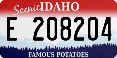 ID license plate E208204