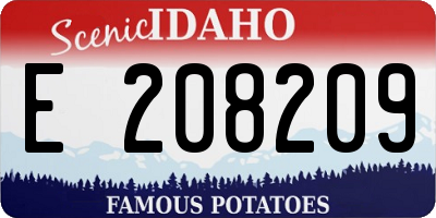 ID license plate E208209