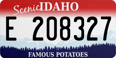 ID license plate E208327
