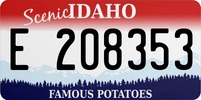 ID license plate E208353