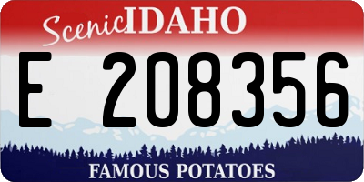 ID license plate E208356