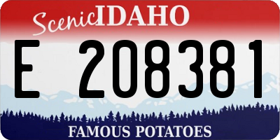 ID license plate E208381