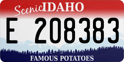 ID license plate E208383