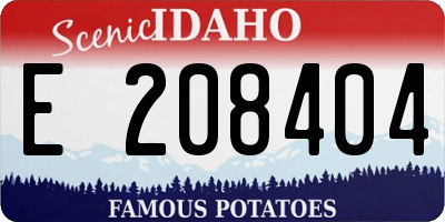 ID license plate E208404