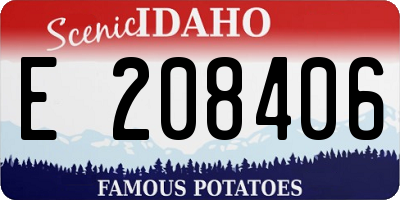 ID license plate E208406