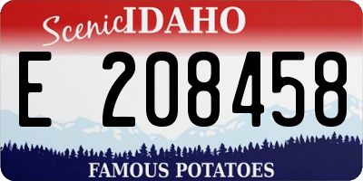 ID license plate E208458