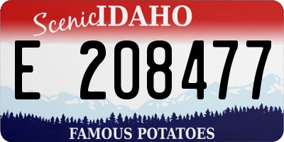 ID license plate E208477