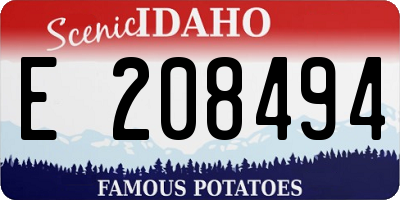 ID license plate E208494
