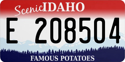 ID license plate E208504