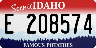 ID license plate E208574